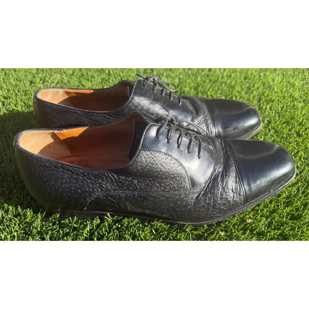 Moreschi Abano Soft Peccary Calf Skin Leather Cap Toe Lace Up Shoes Mens 13 US